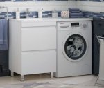Тумба с раковиной Corozo Альтаир 120 L напольная 2 ящ. белая