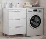 Тумба с раковиной Corozo Алиот 120 L напольная 3 ящ. белая