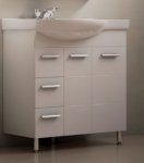 Тумба с раковиной Corozo Коралл 82 R Z3 с корзиной белая